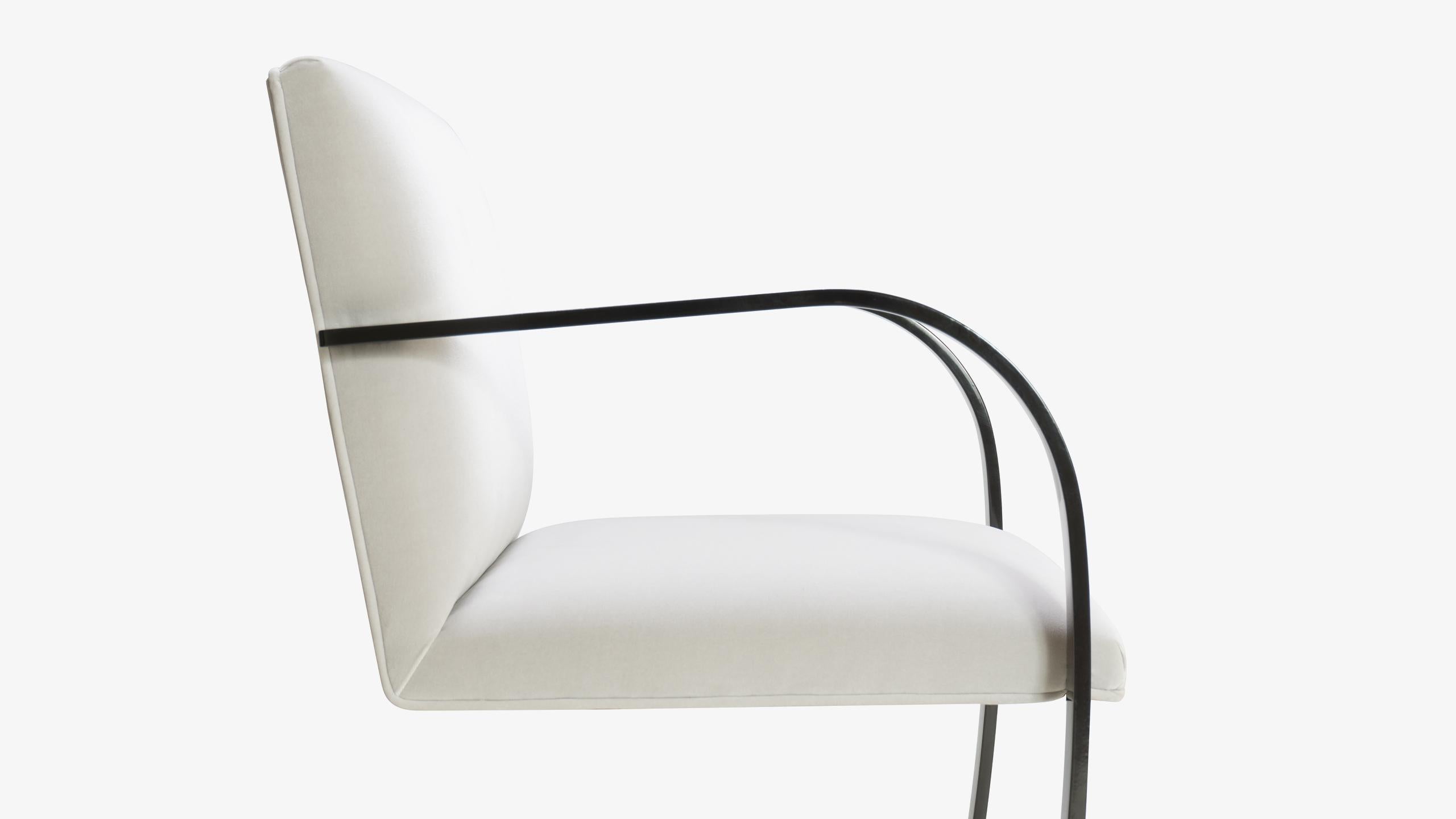 American Brno Flat-Bar Chairs in Velvet, Obsidian Gloss by Mies Van Der Rohe for Knoll For Sale