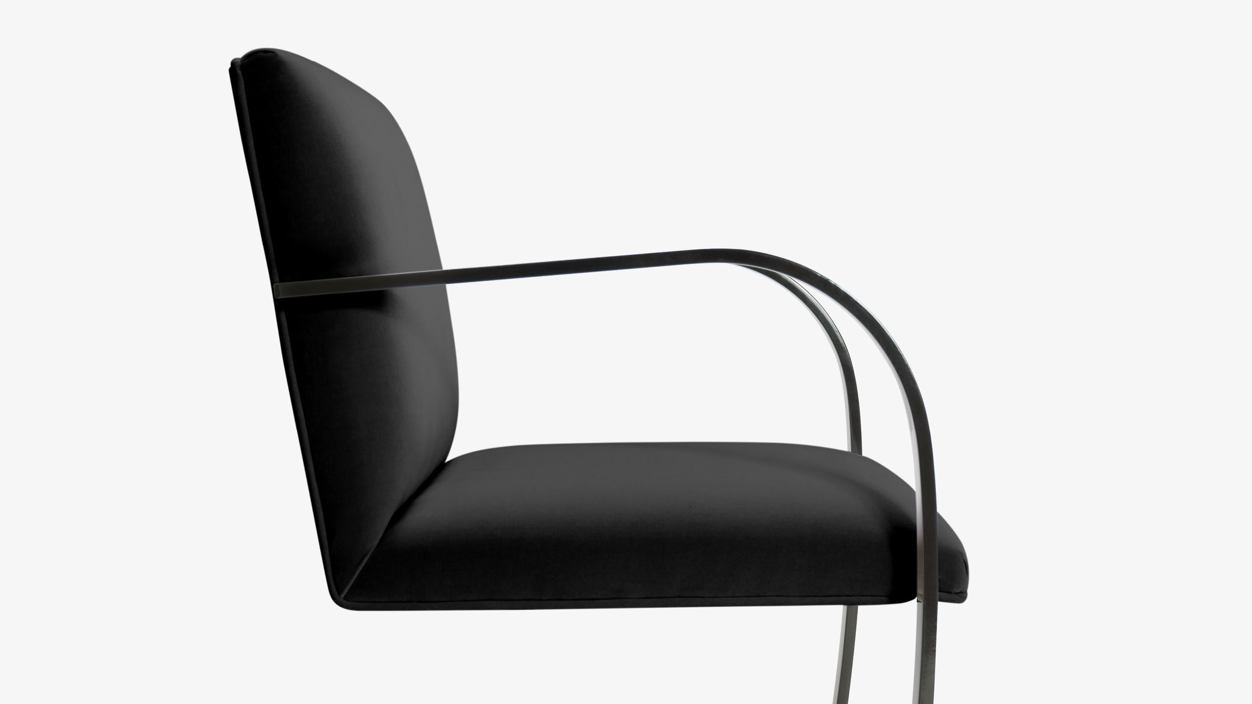 Poudré Chaises de bar plates Brno, Obsidian Glosss de Mies Van Der Rohe pour Knoll, 6 en vente