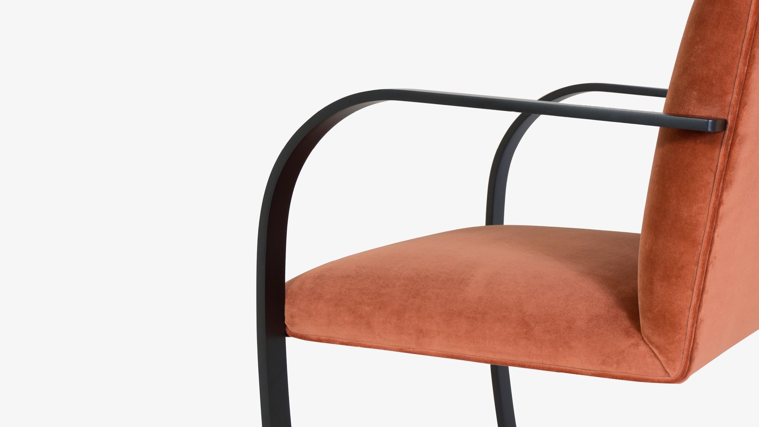 Brno Flat-Bar Chairs Velvet, Obsidian Matte by Mies van der Rohe for Knoll, 6 2