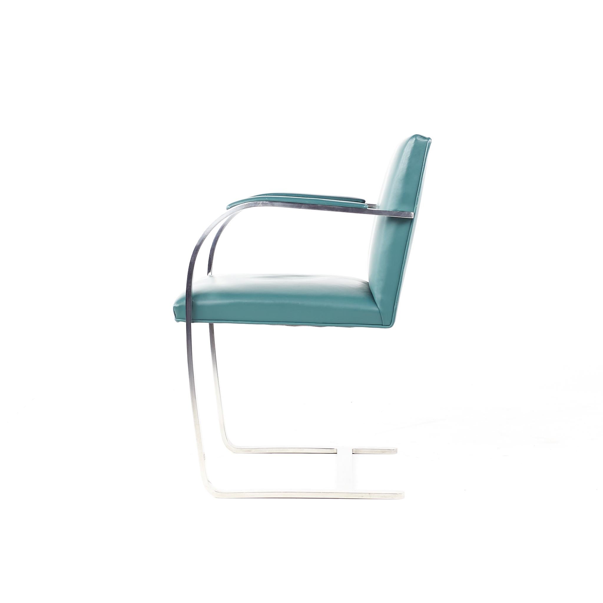 American BRNO Mid Century Flat Bar Leather Chair For Sale