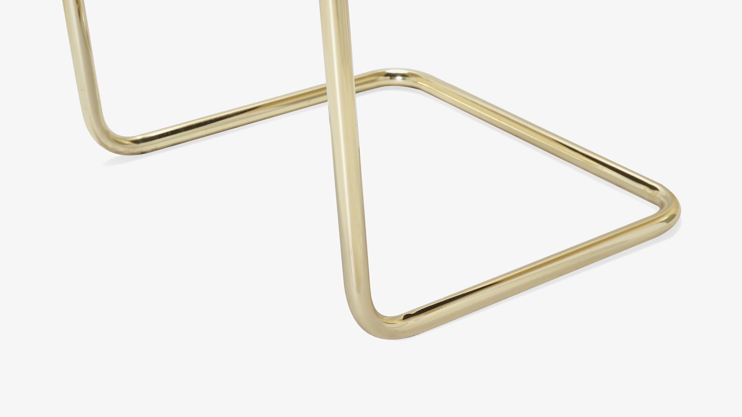 Mid-20th Century Brno Tubular Chairs in Velvet Polished Brass by Mies van der Rohe for Knoll, 6