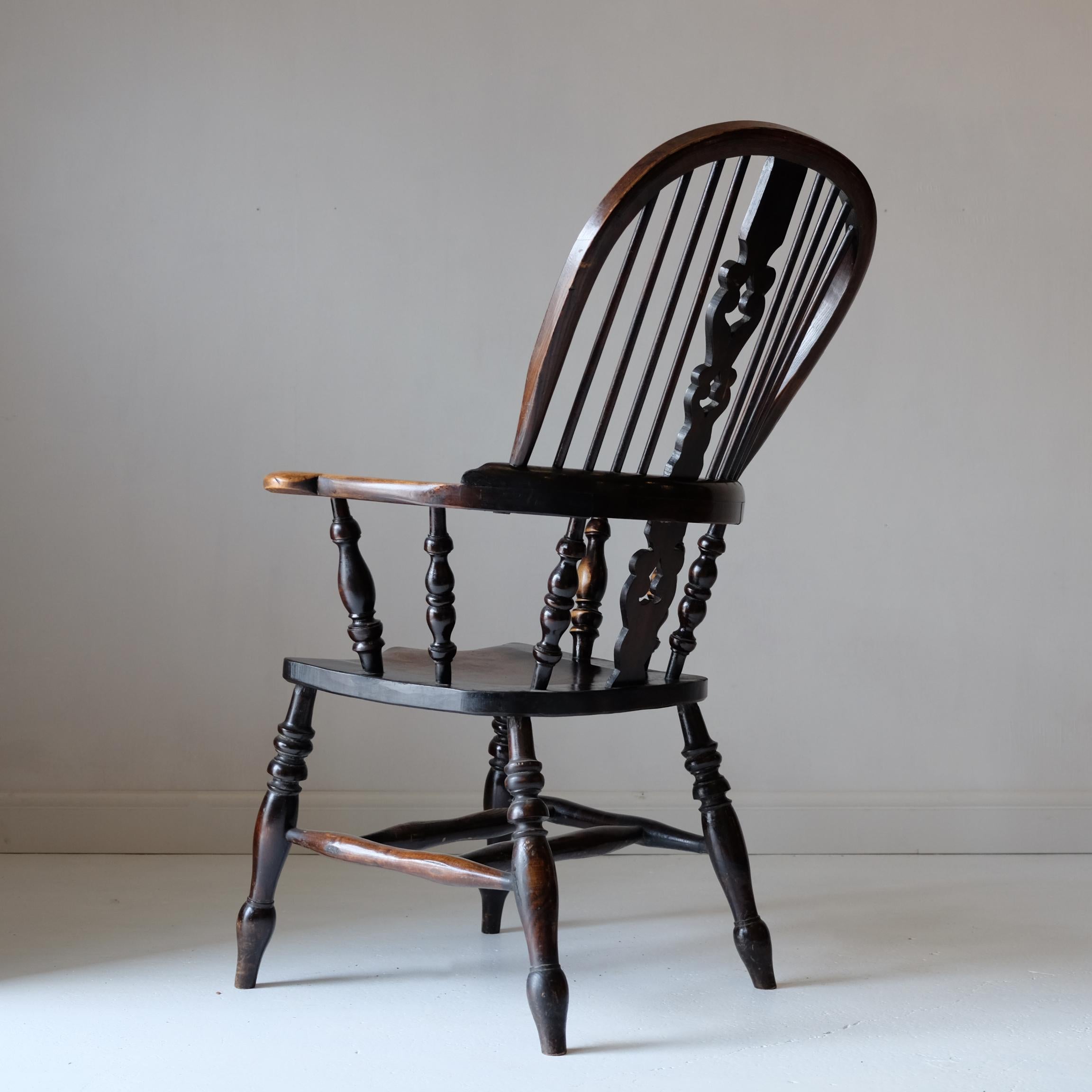 English Broad Arm Windsor Chair, 19th Century, Alder, Large, Yorkshire Country 2