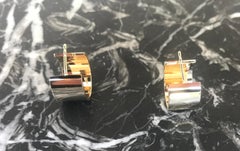 Broad Solid 14 Karat Yellow Gold Creole Earrings