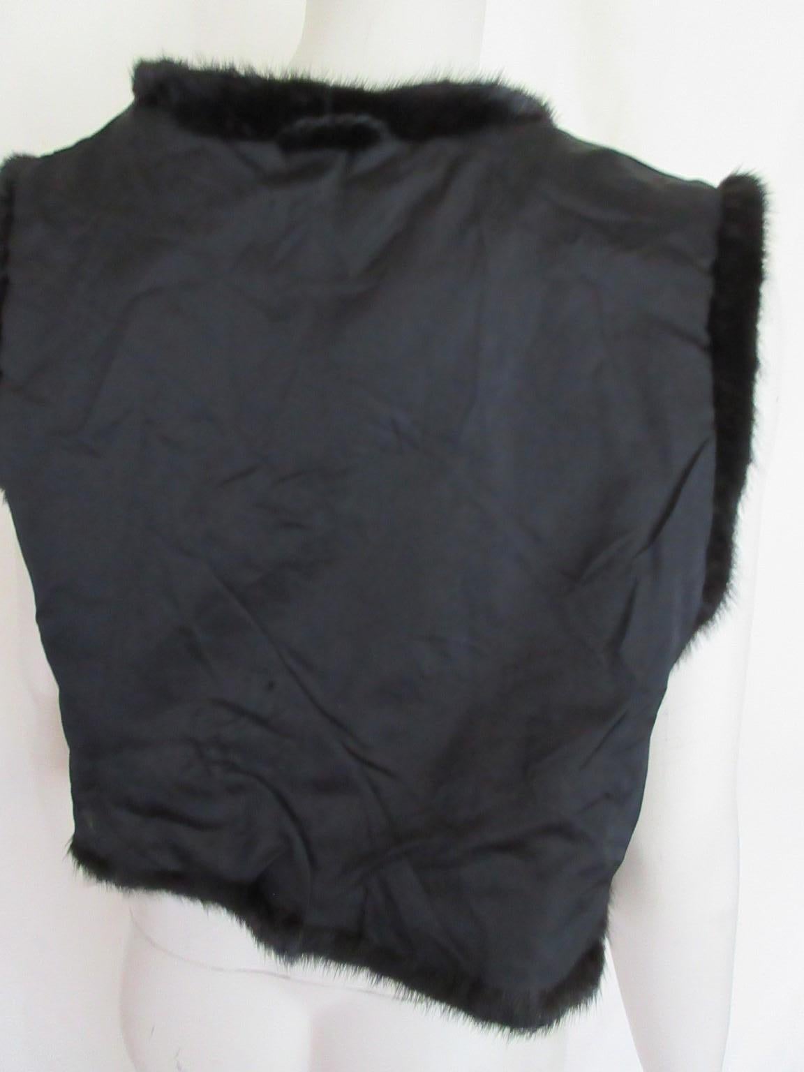 Broadtail Black Lamb Mink Fur Bolero For Sale 6