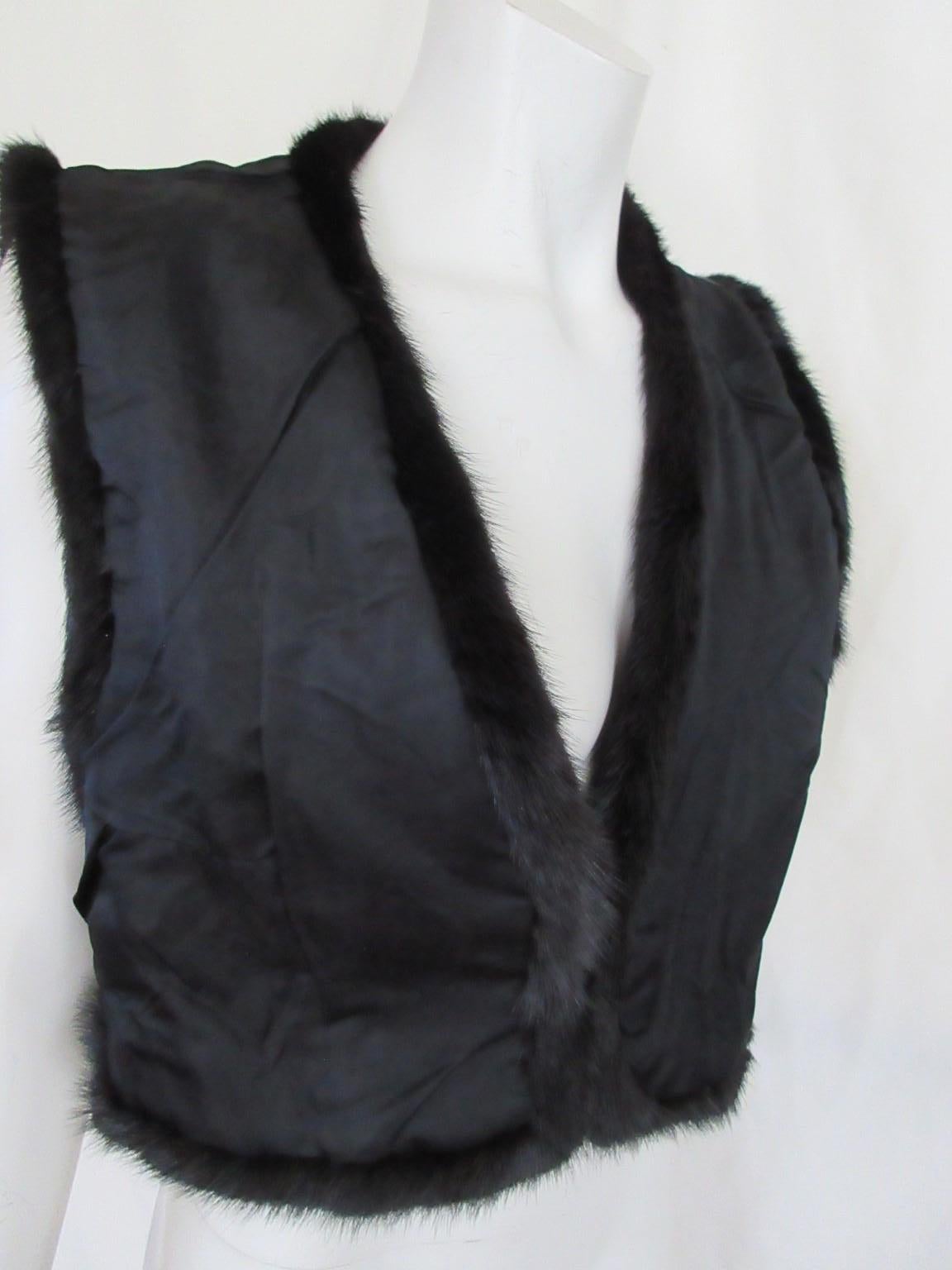Broadtail Black Lamb Mink Fur Bolero For Sale 5