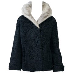 Broadtail Jacket with Gray Mink Collar