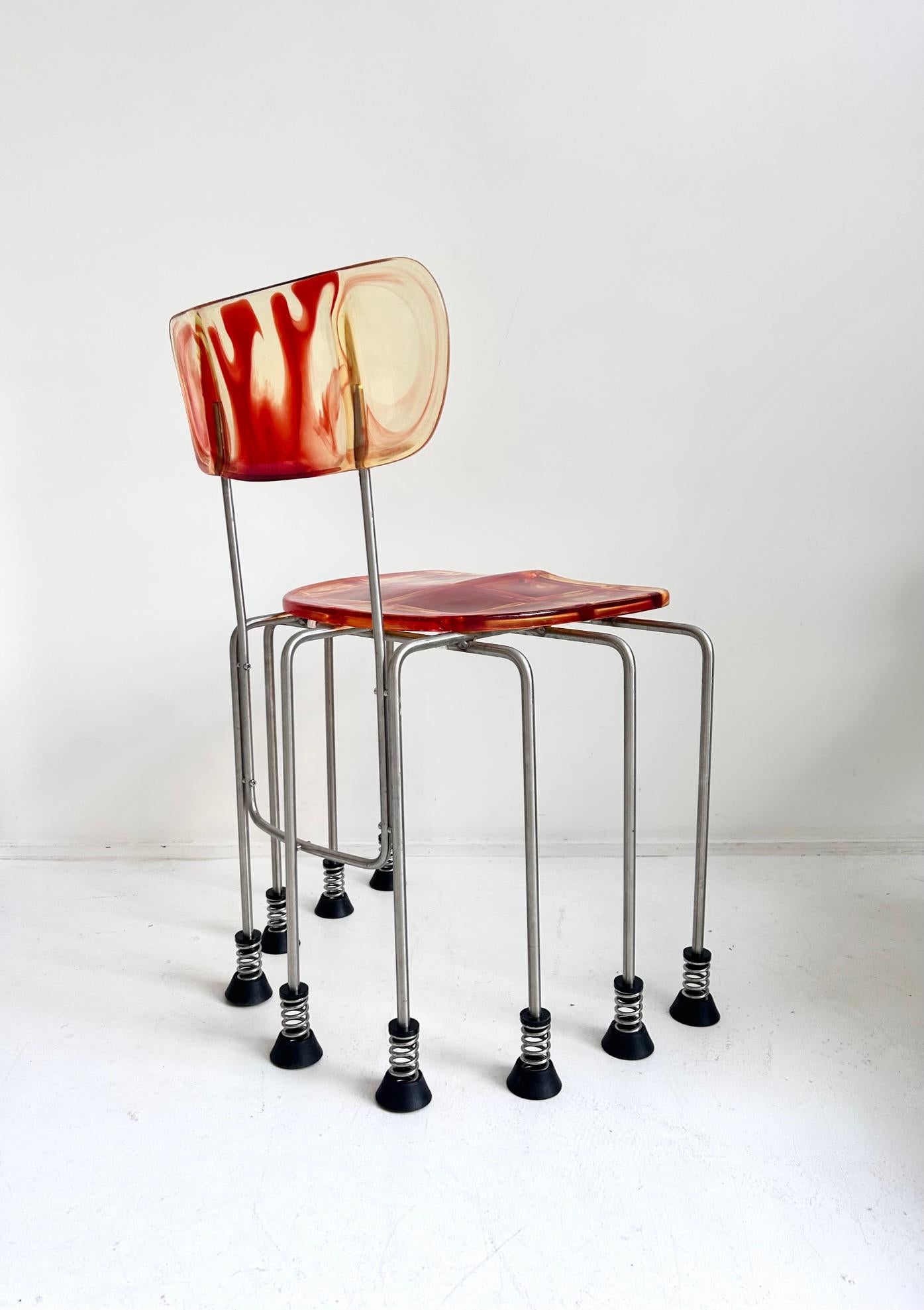 Late 20th Century Broadway 9 legs chair by Gaetano Pesce for Bernini, 1993 For Sale