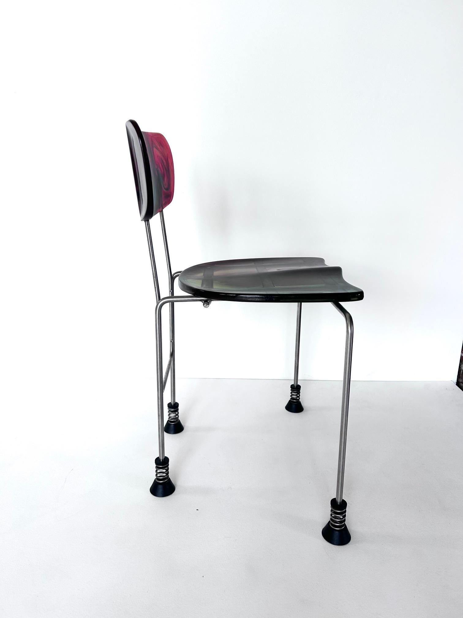 Metal Broadway chair, Gaetano Pesce, Bernini, 1993 For Sale