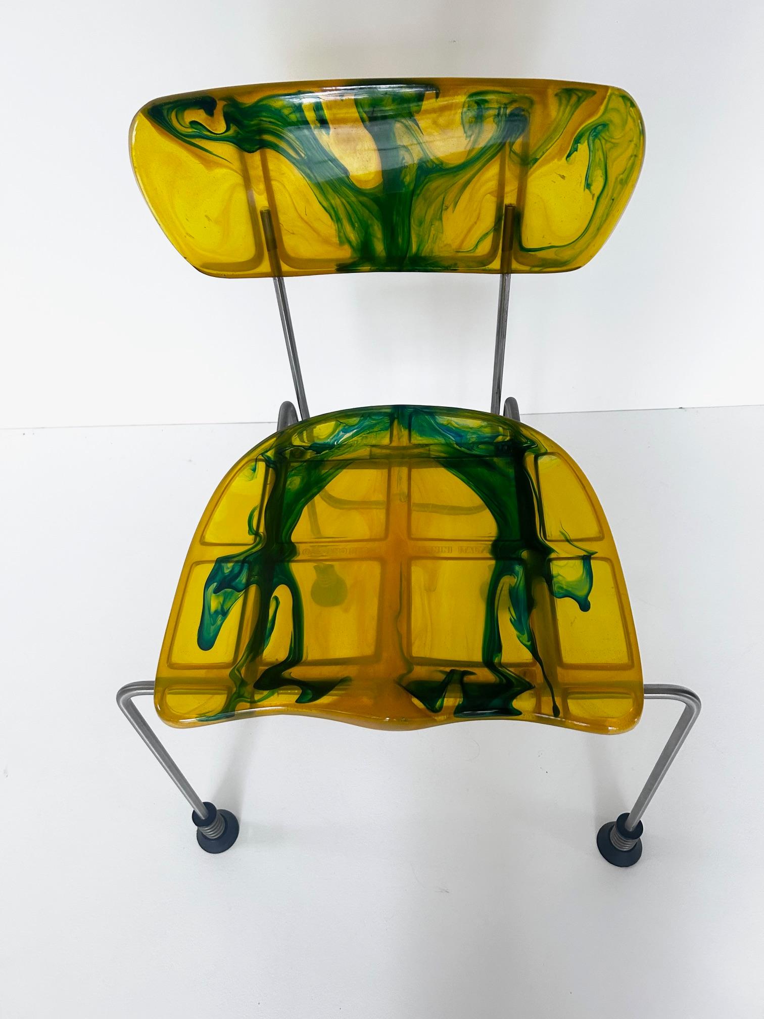 Metal Broadway chair, Gaetano Pesce, Bernini, 1993 For Sale