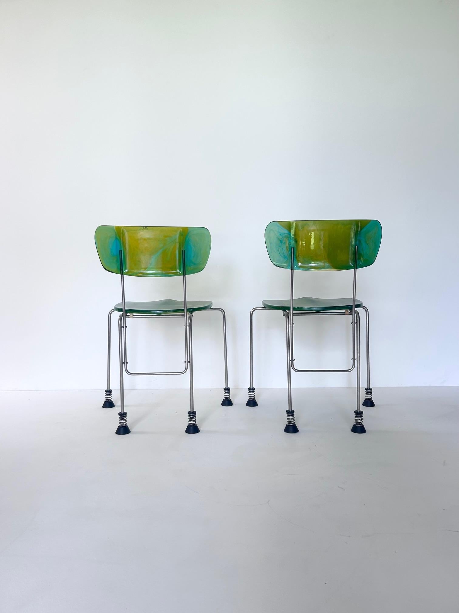 Broadway-Stuhl, Gaetano Pesce, Bernini, 2er-Set, 1993 (Metall) im Angebot