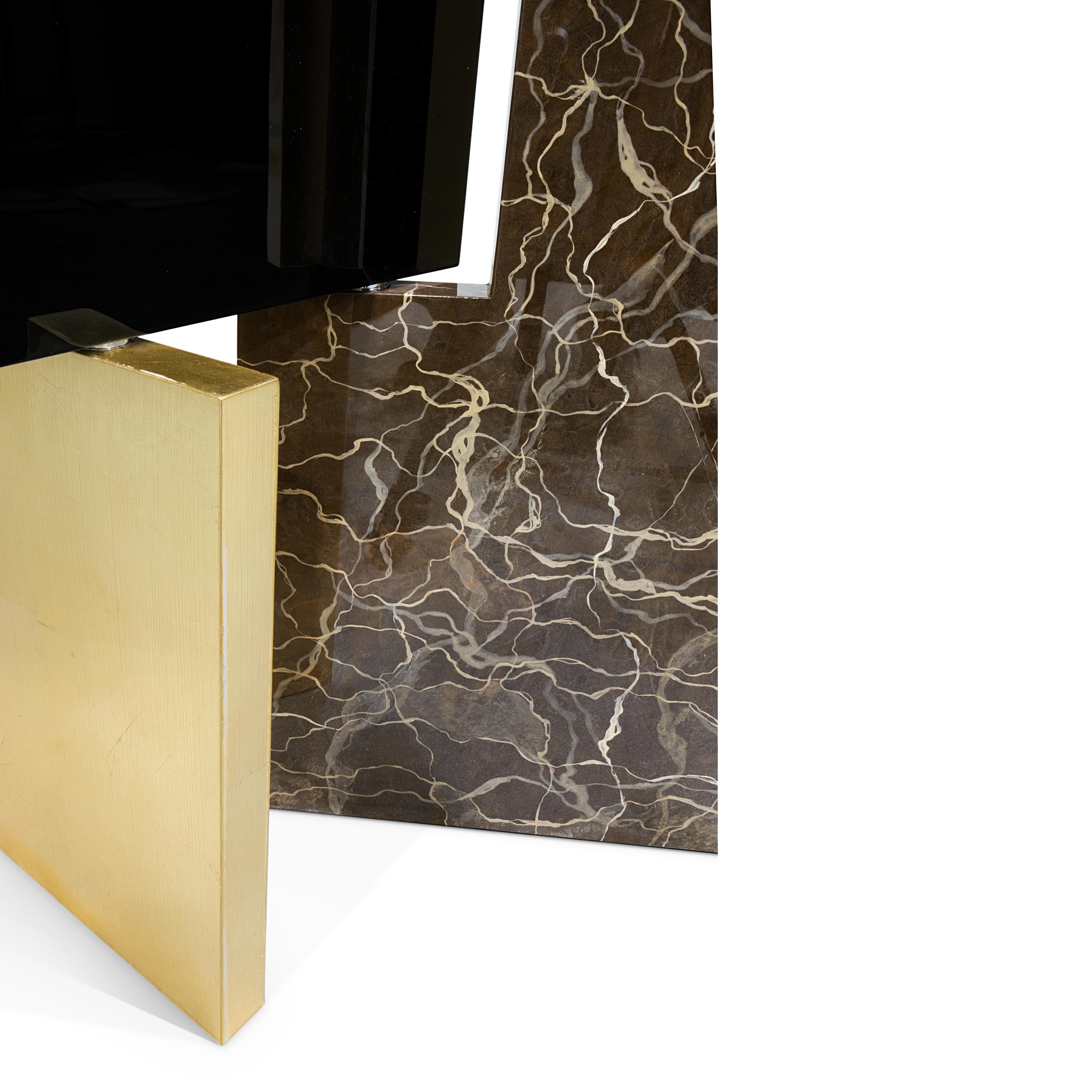 Paravento Broadway in marmo con foglia d'oro in vendita 3