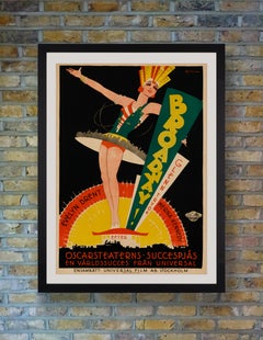 'Broadway' Original Vintage Movie Poster by Eric Rohman, Swedish, 1929