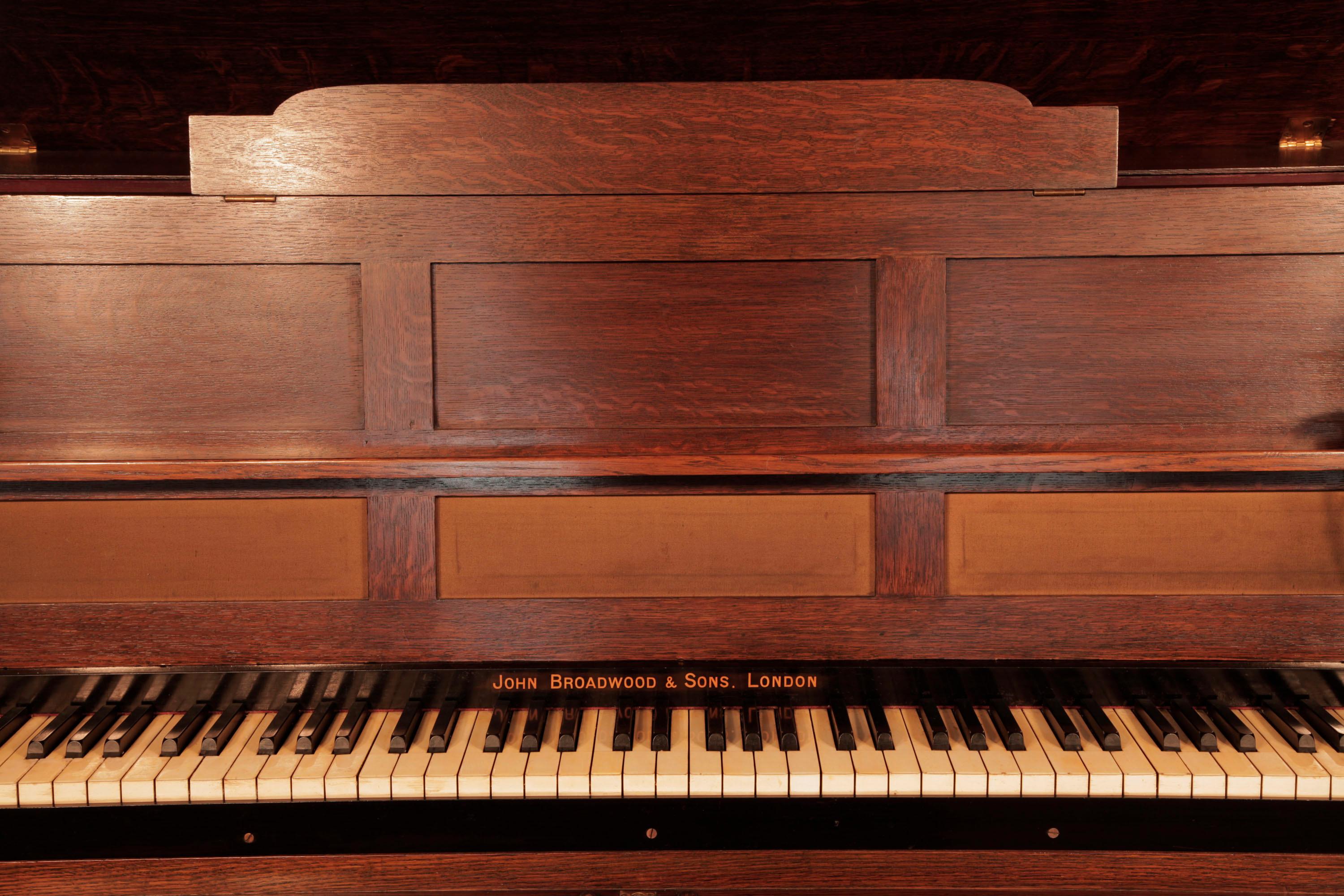 Broadwood 'Manxman' Oak Piano Arts and Crafts Designed by M. H. Baillie Scott For Sale 3