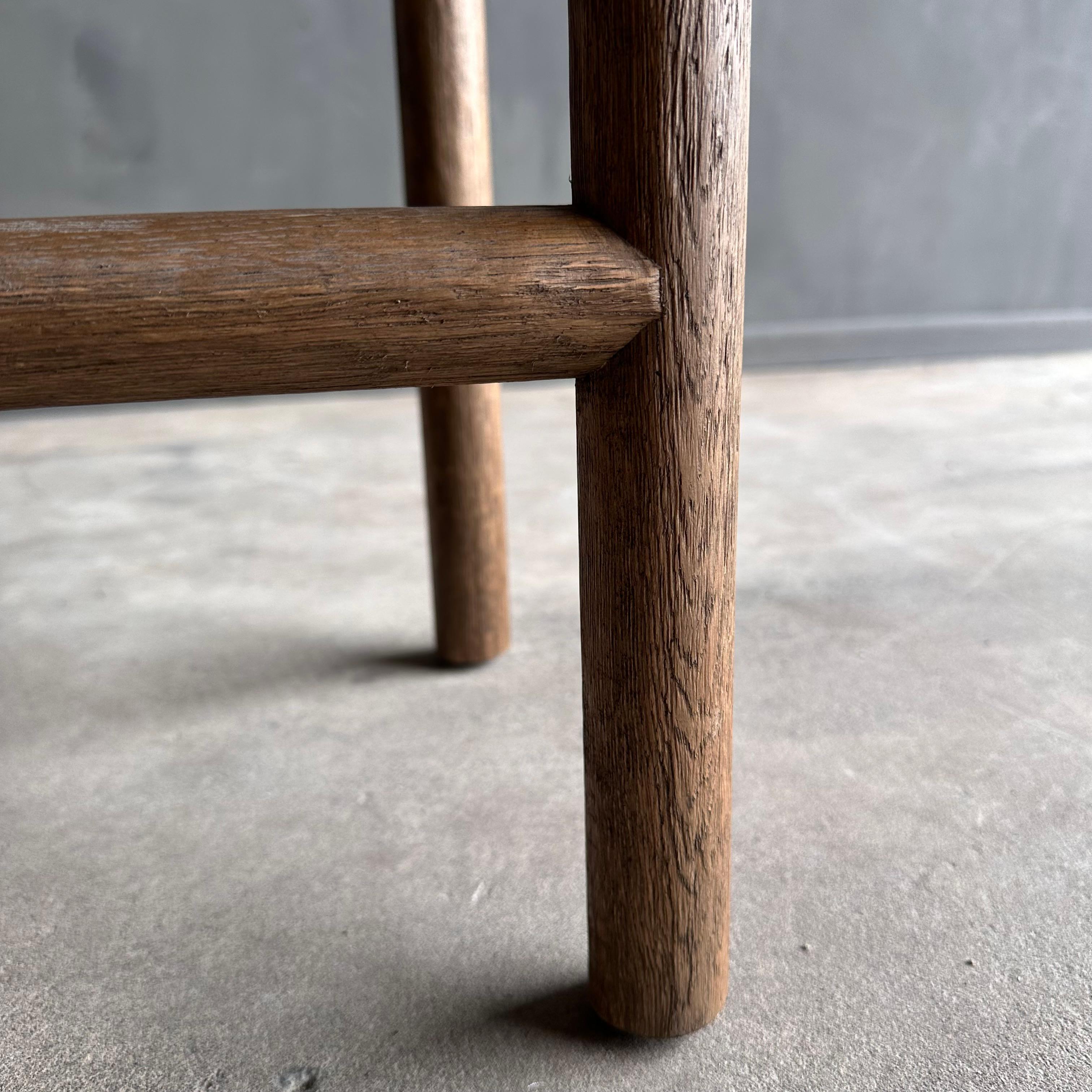 Lino Sgabello da banco Broc in Oak Oak bianco con seduta in lino in vendita