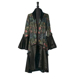 Brocade and black satin evening coat Circa 1925