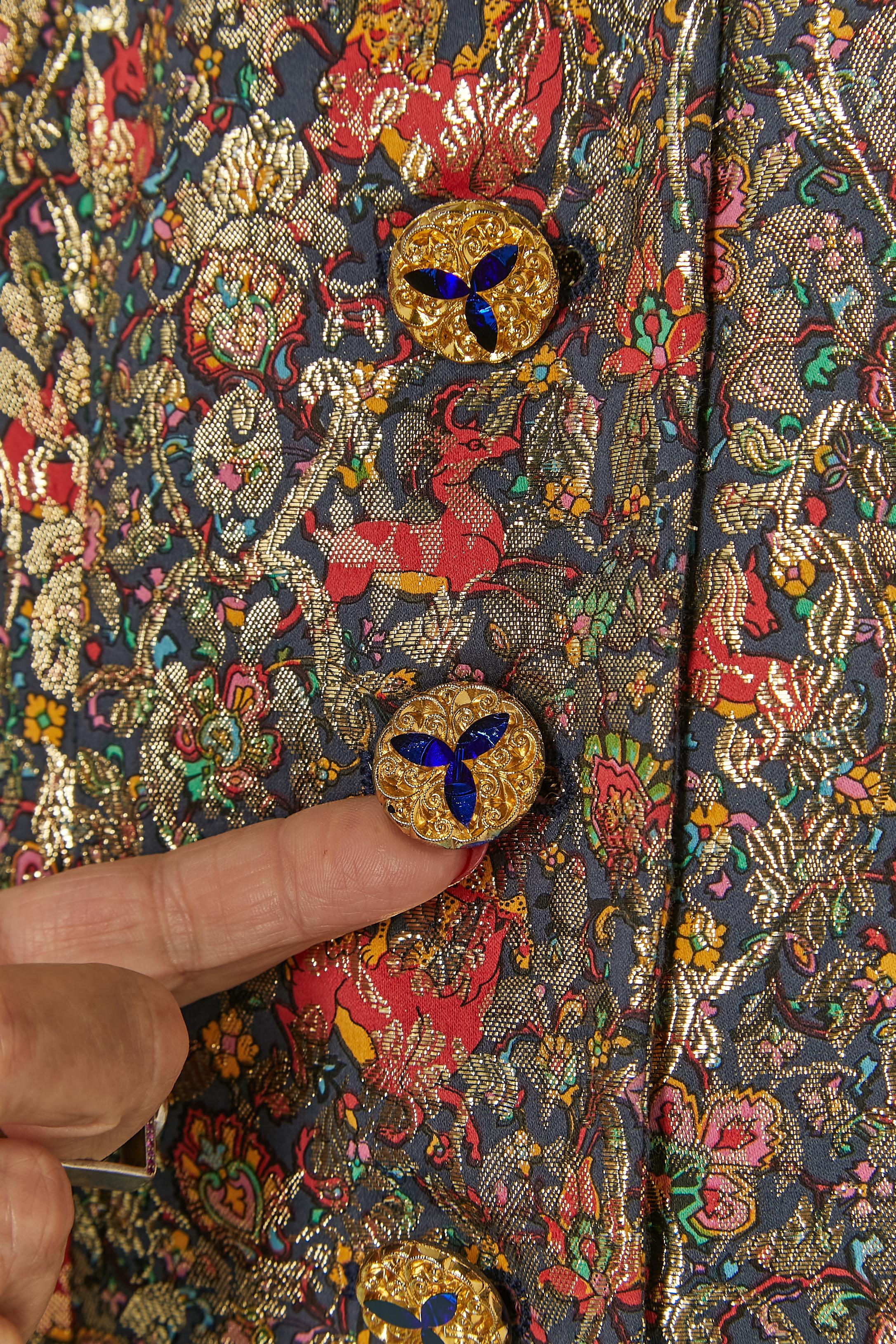 Veste du soir en brocart et lurex Yves Saint Laurent Rive Gauche en vente 2