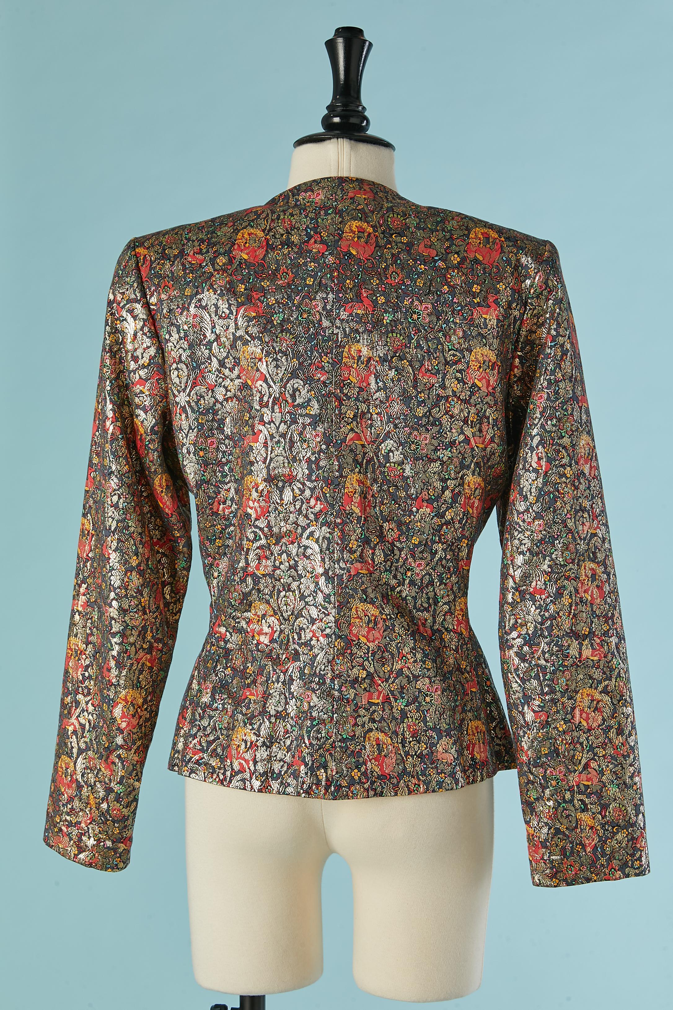 Veste du soir en brocart et lurex Yves Saint Laurent Rive Gauche en vente 3