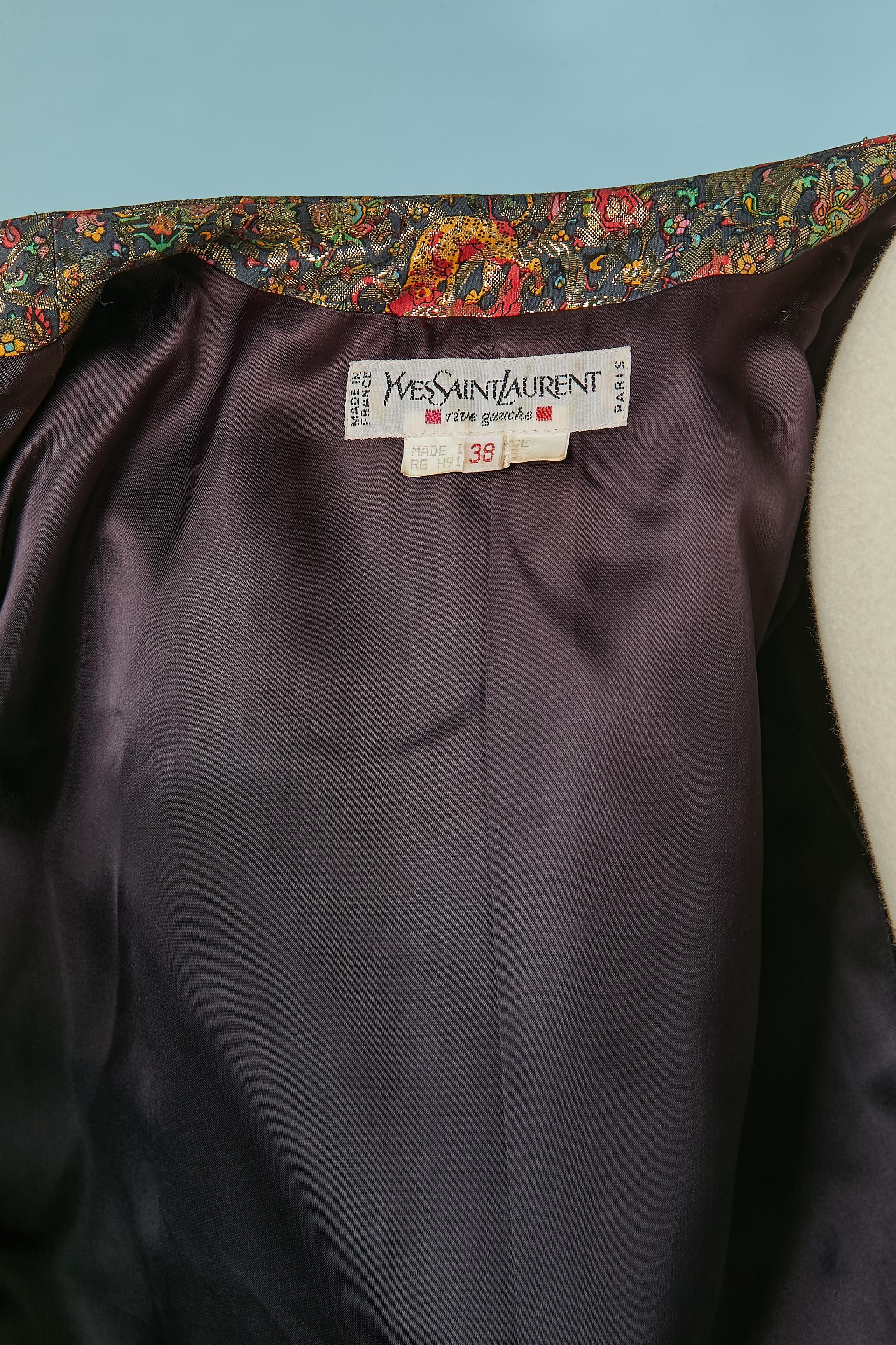 Veste du soir en brocart et lurex Yves Saint Laurent Rive Gauche en vente 4