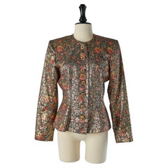 Chaqueta de noche de un solo pecho de brocado y lúrex Yves Saint Laurent Rive Gauche