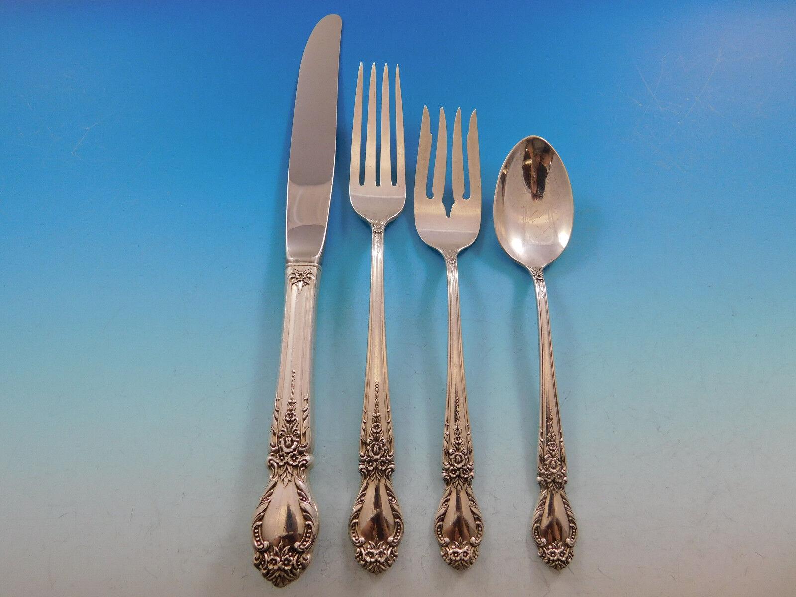 Brocado de International Sterling Juego de cubiertos de plata para 12 Servicio 65 piezas siglo XX en venta