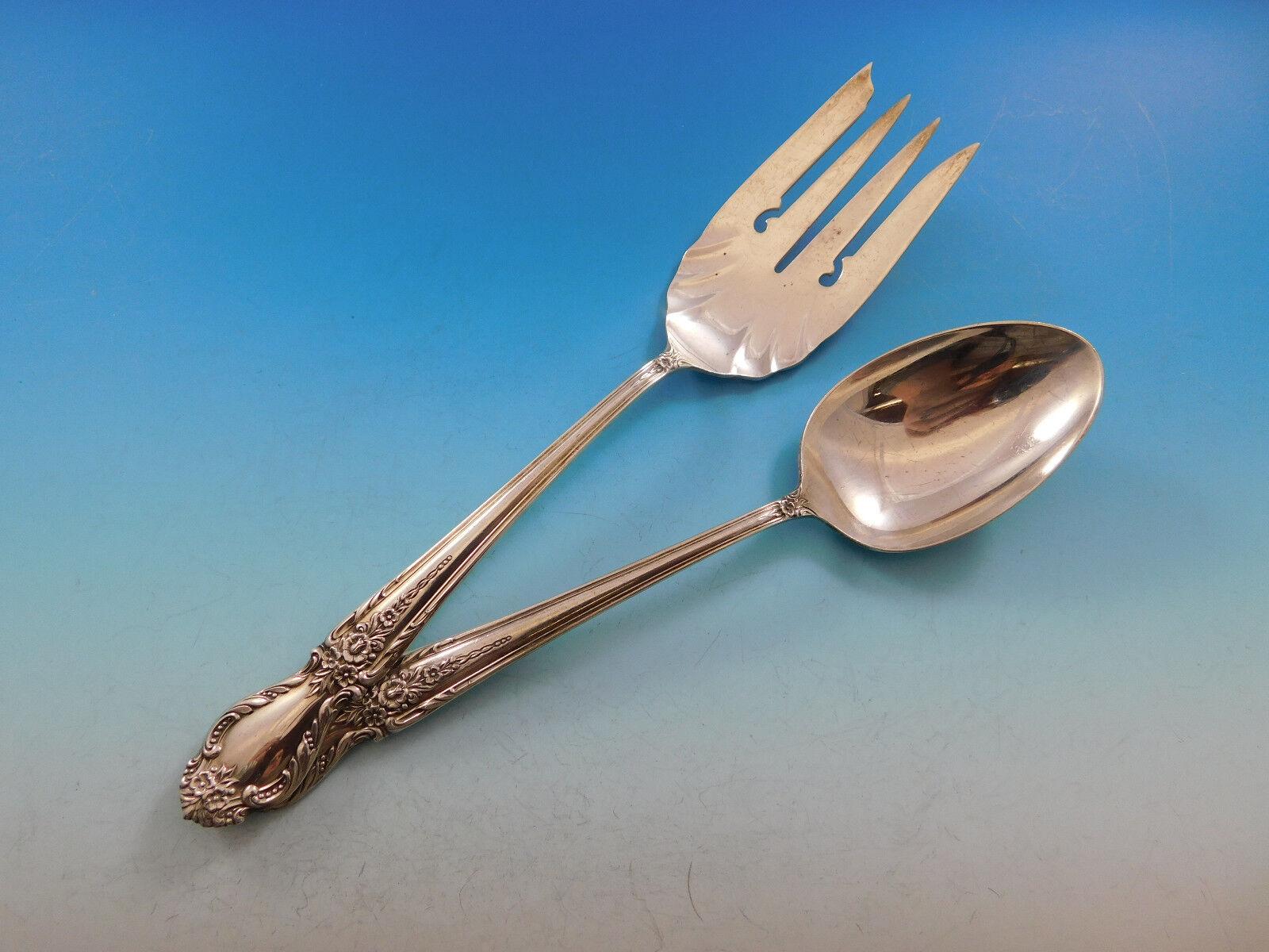Brocado de International Sterling Juego de cubiertos de plata para 12 Servicio 65 piezas en venta 2