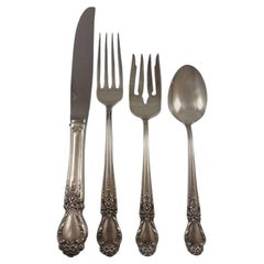 Brocado de International Sterling Juego de cubiertos de plata para 12 Servicio 65 piezas