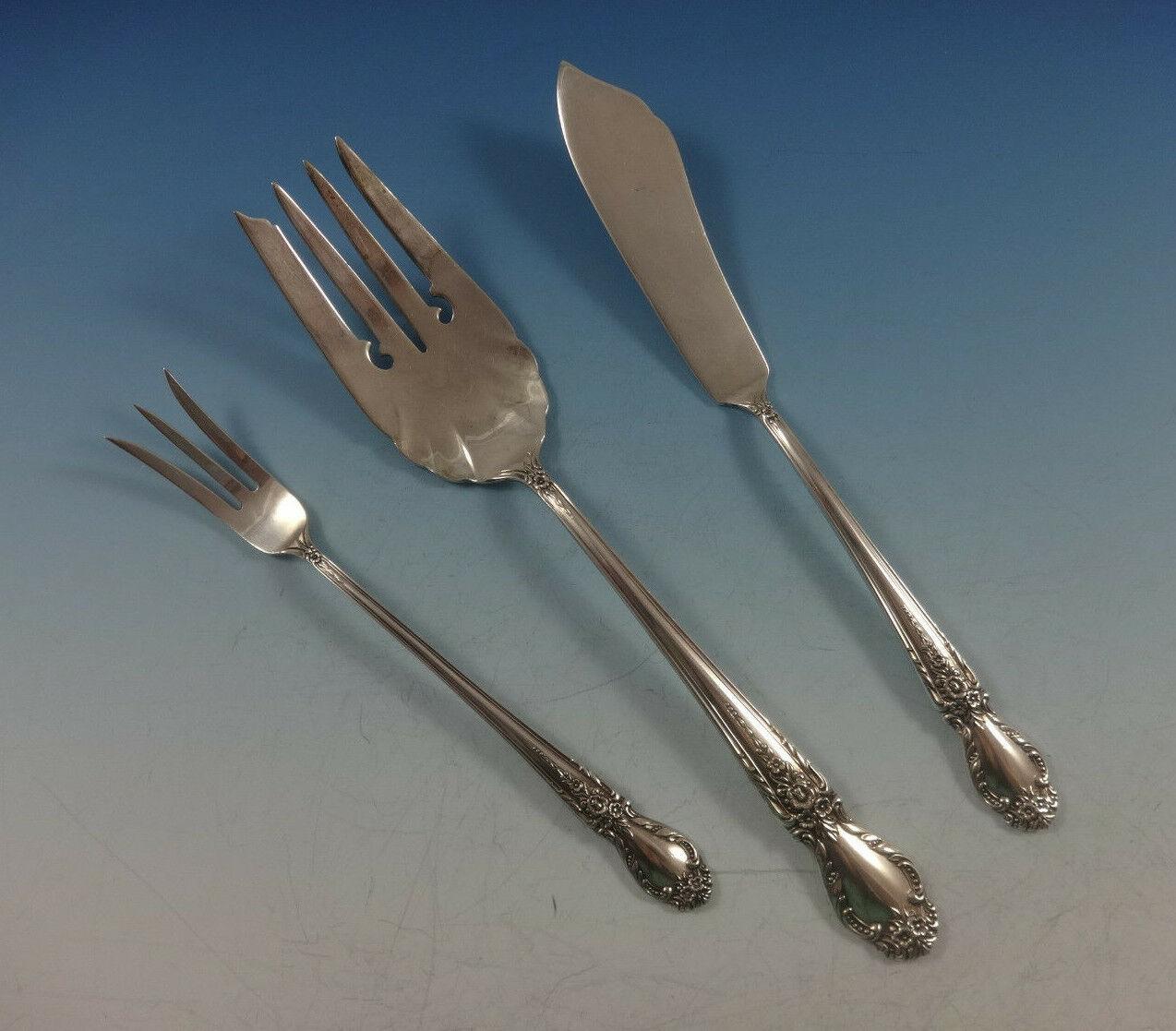 20th Century Brocade by International Sterling Silver Flatware Set For 8 Service 48 Pieces For Sale