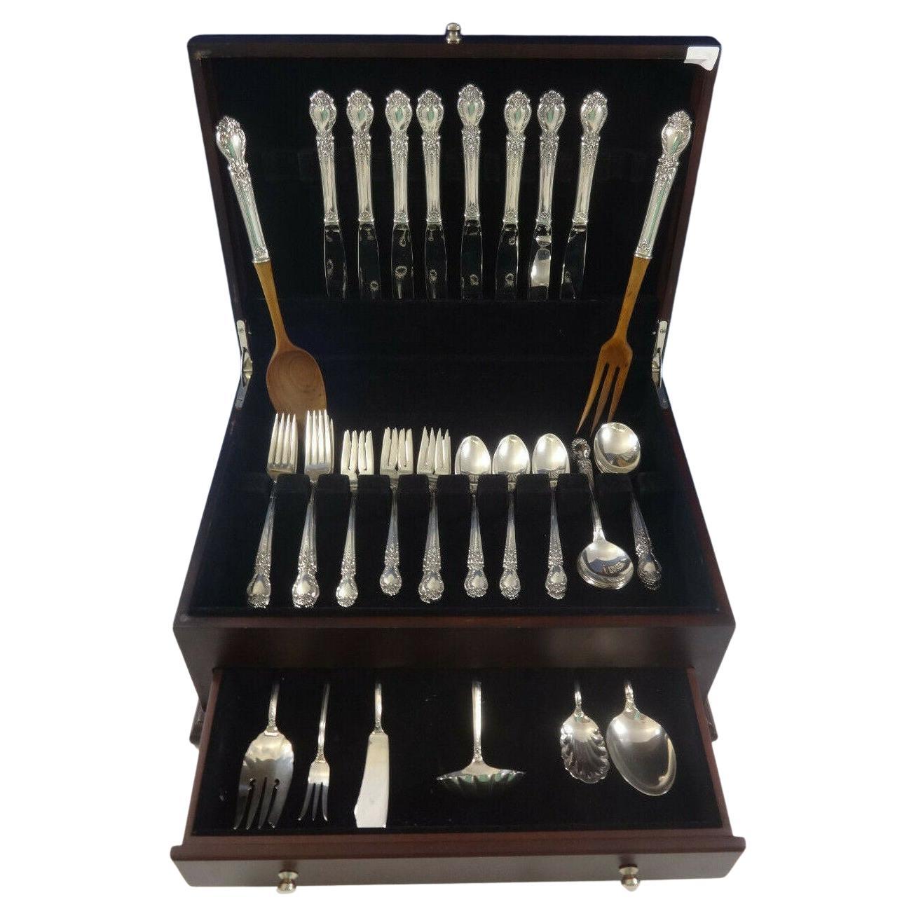 Brocade by International Sterling Silver Flatware Set For 8 Service 48 Pieces