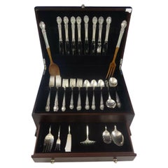 Brocade by International Sterling Silver Flatware Set For 8 Service 48 Pieces
