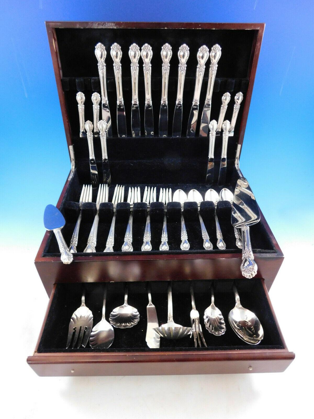 Brocade by international sterling silver Flatware set - 53 Pieces. This set includes:
8 knives, 9 1/4