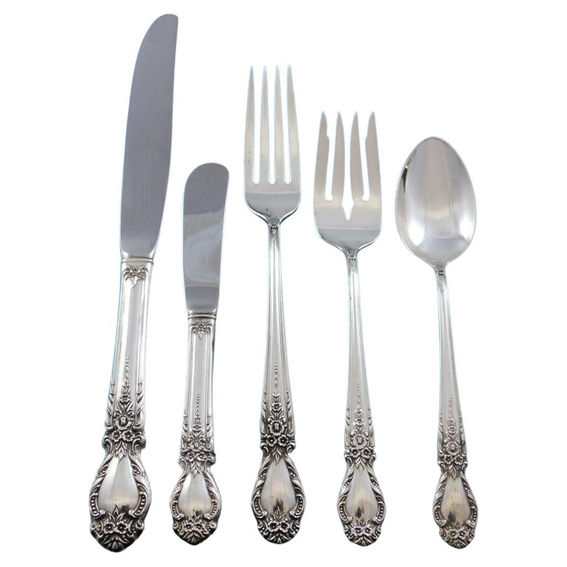 Brocade by International Sterling Silver Flatware Set for 8 Service 53 Pieces