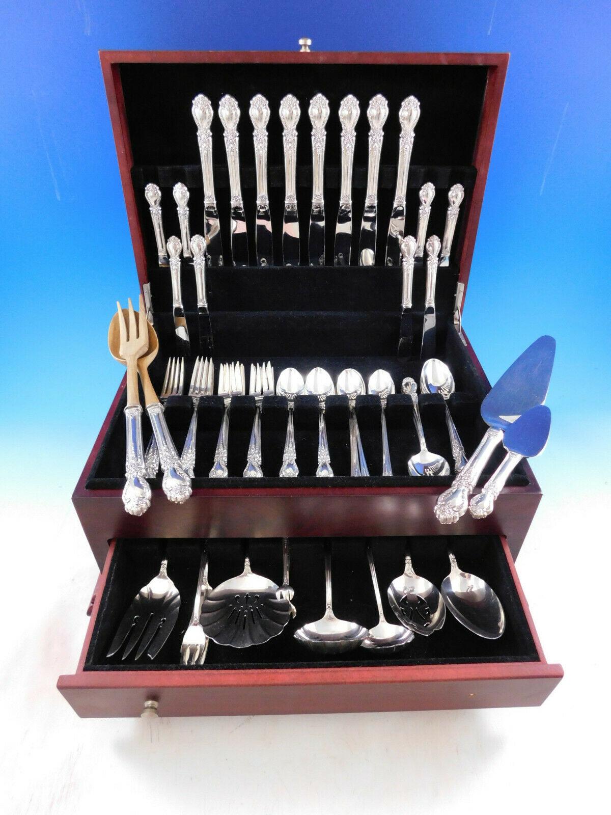 Brocade by International sterling silver flatware set - 69 pieces. This set includes:
8 knives, 9 1/4