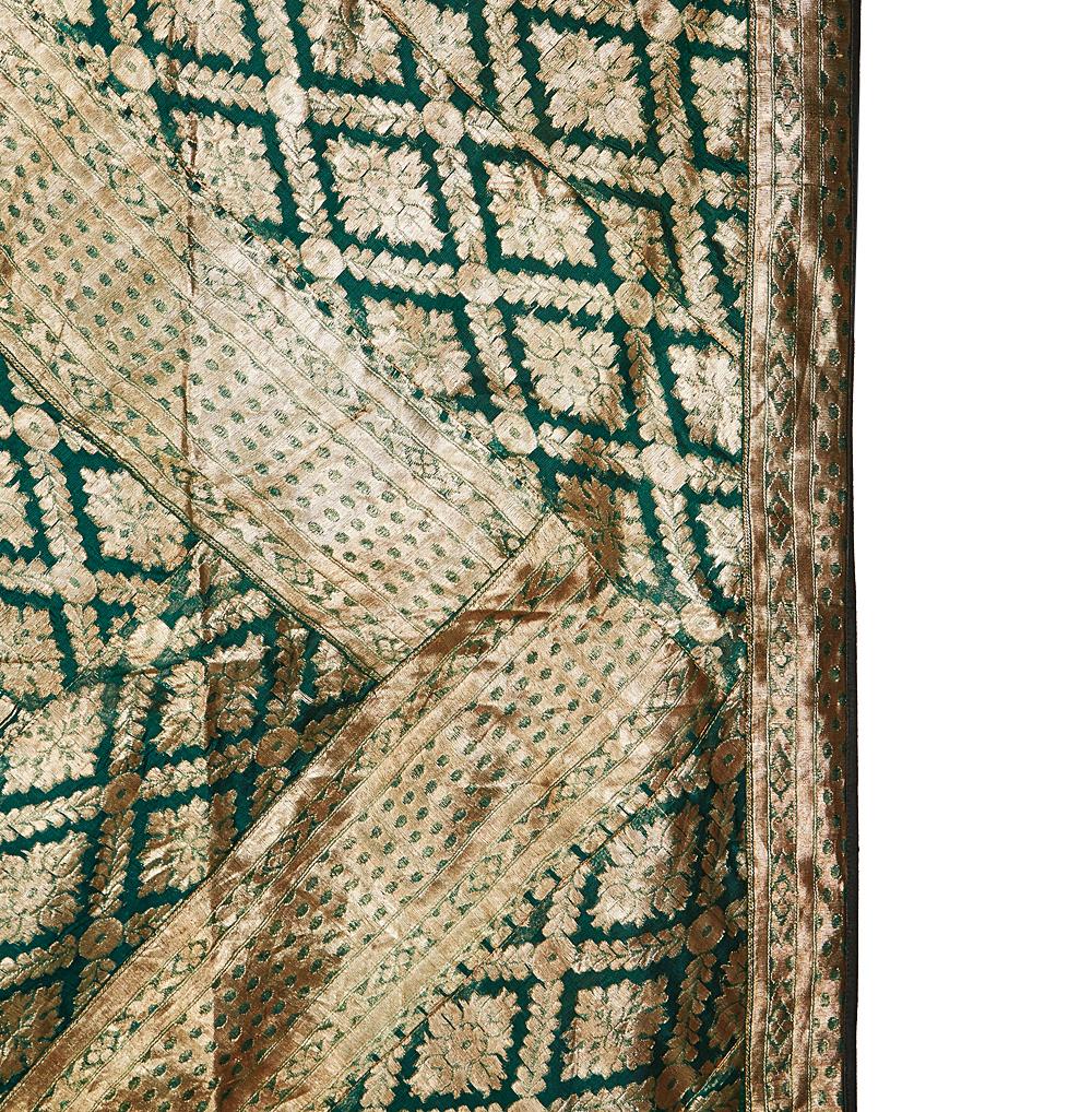Brocade Silk Bangladeshi Kantha Throw, Late 20th Century For Sale 3