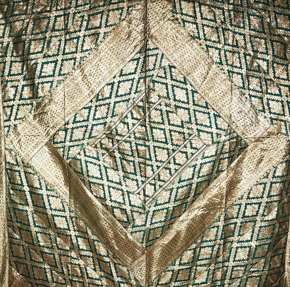 Brocade Silk Bangladeshi Kantha Throw, Late 20th Century For Sale 4