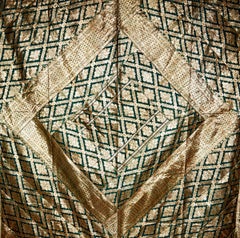 Brocade Silk Bangladeshi Kantha Throw, Late 20th Century