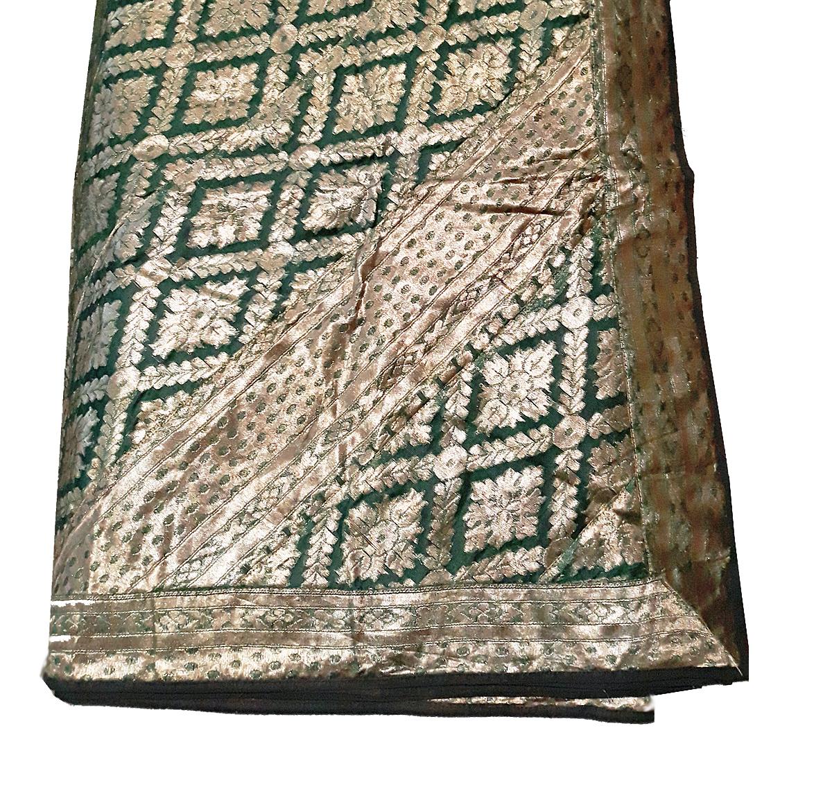 Quilted Brocade Silk Bangladeshi Kantha Throw, Late 20th Century For Sale