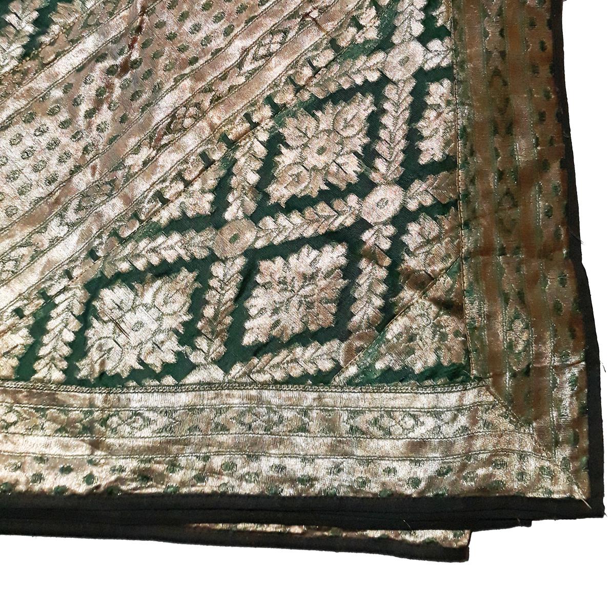 Brocade Silk Bangladeshi Kantha Throw, Late 20th Century For Sale 1