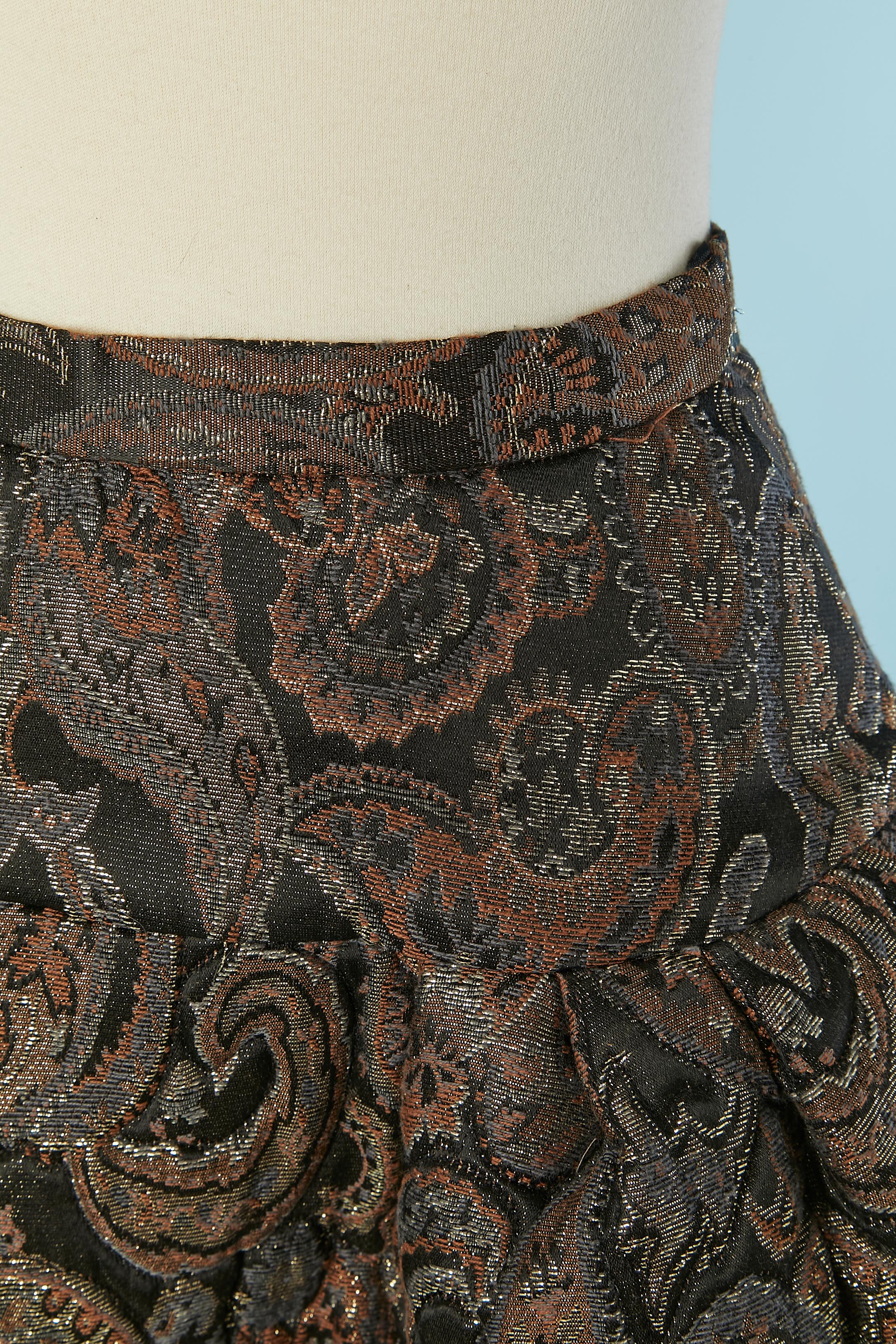 Brocade skirt suit with fur edge on the jacket and padded skirt VICTOR COSTA in vendita 4
