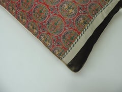 Brocade with Circular Design of Tigers and Phoenixes Bolster Decorative Pillow