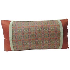 Brocade with Circular Design of Tigers and Phoenixes Bolster Decorative Pillow