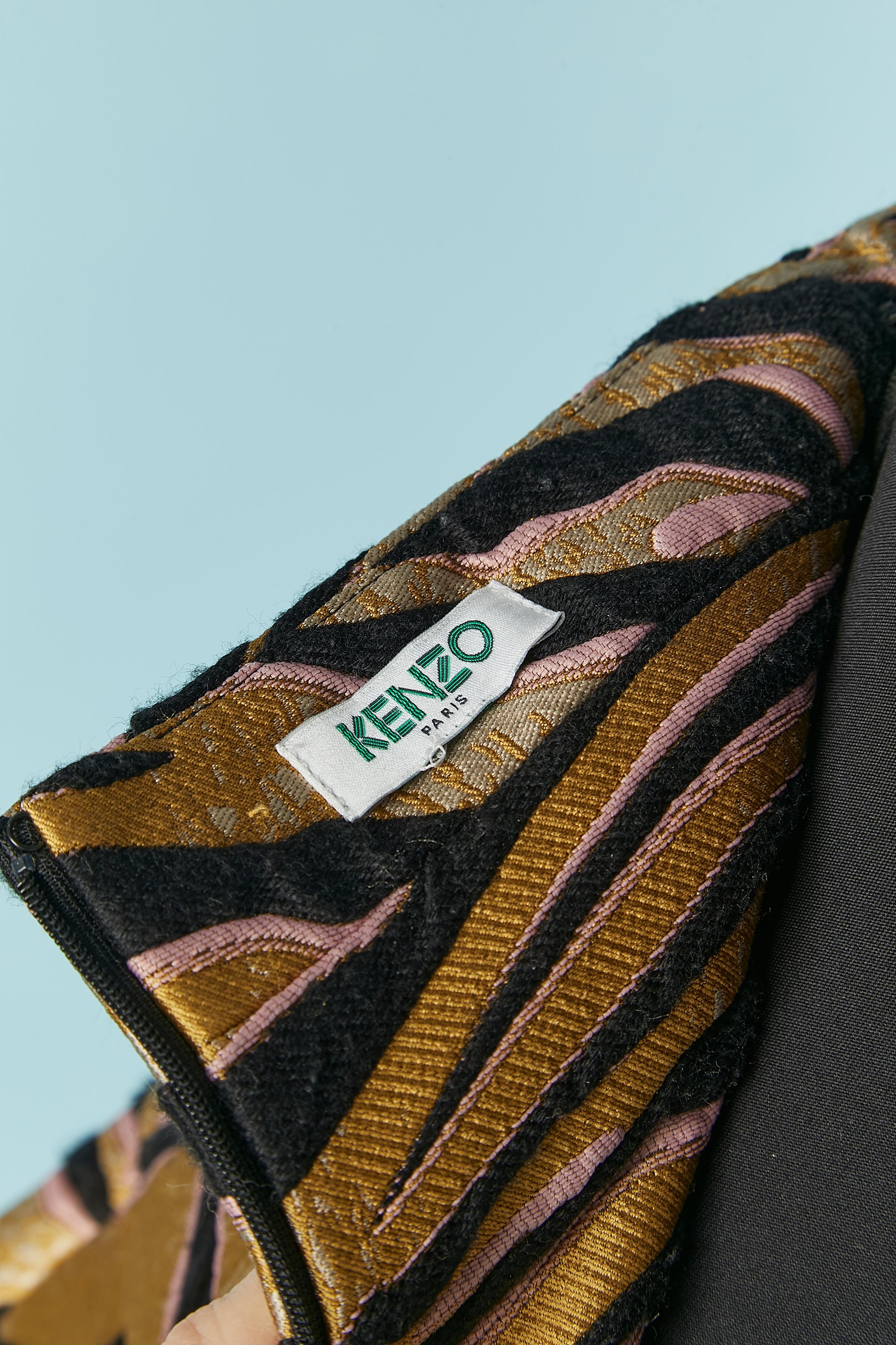 Gonna Brocard con motivo zebrato e cintura passementerie Kenzo in vendita 2