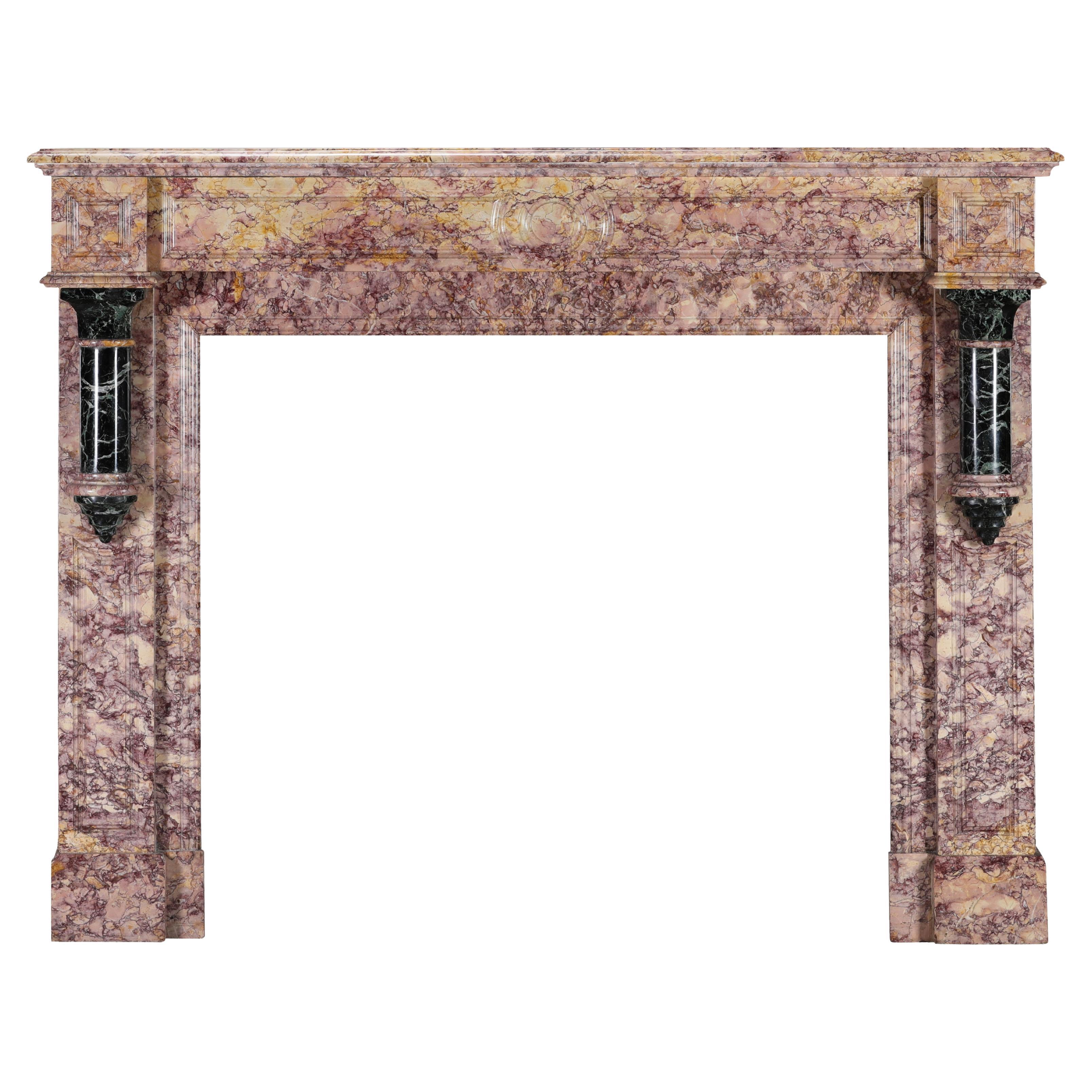 Art Deco Brocatelle 
Green French Marble Fireplace Surround