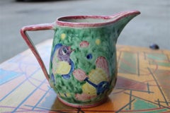 Jarra 1950 Avallone Vietri con decoraciones típicas de la época Made in Italy