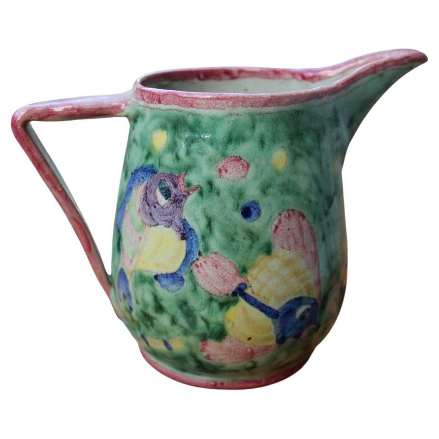 Jarra 1950 Avallone Vietri con decoraciones típicas de la época Made in Italy en venta