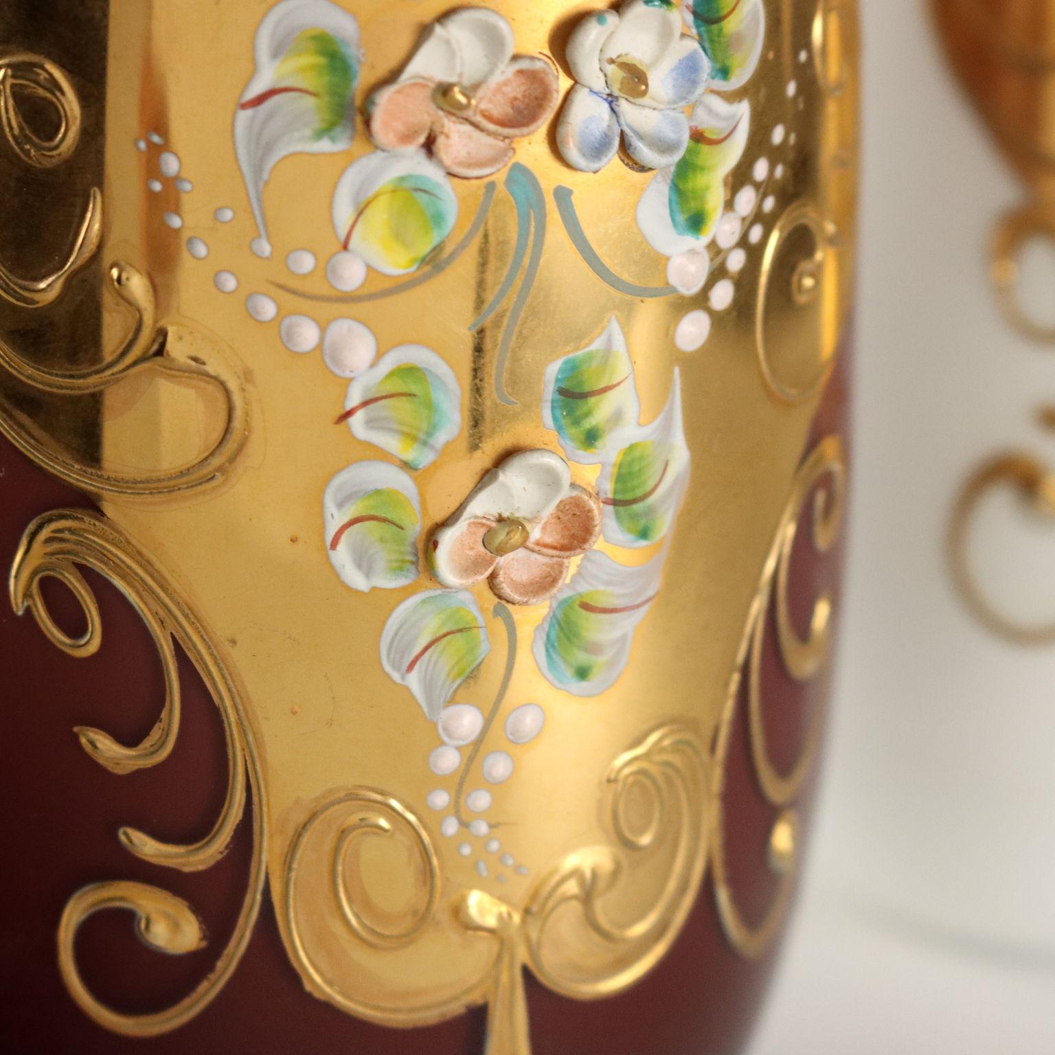 Brocca con Quattro Bicchieri in Vetro Cecoslovacchia Seconda Metà '900 im Angebot 4