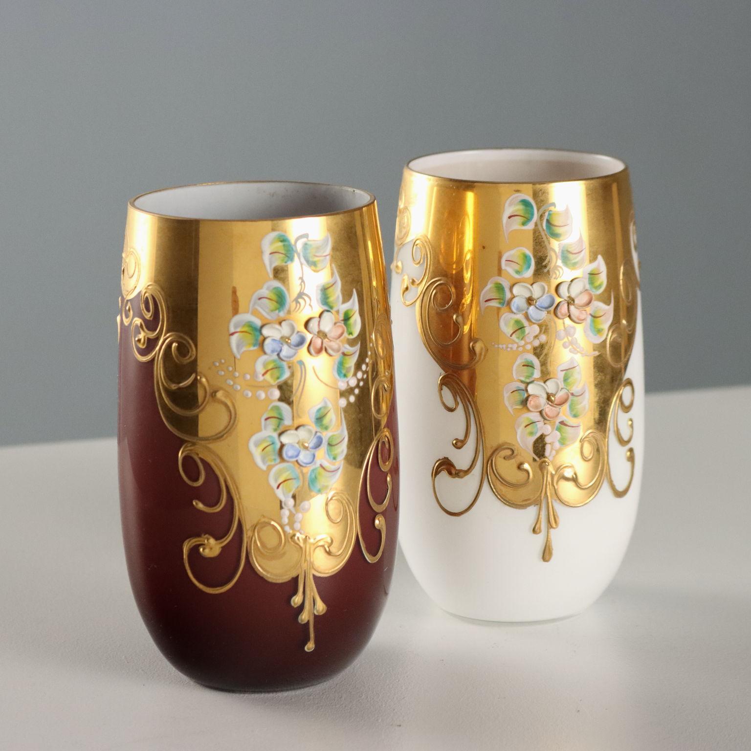 Brocca con Quattro Bicchieri in Vetro Cecoslovacchia Seconda Metà '900 im Angebot 5