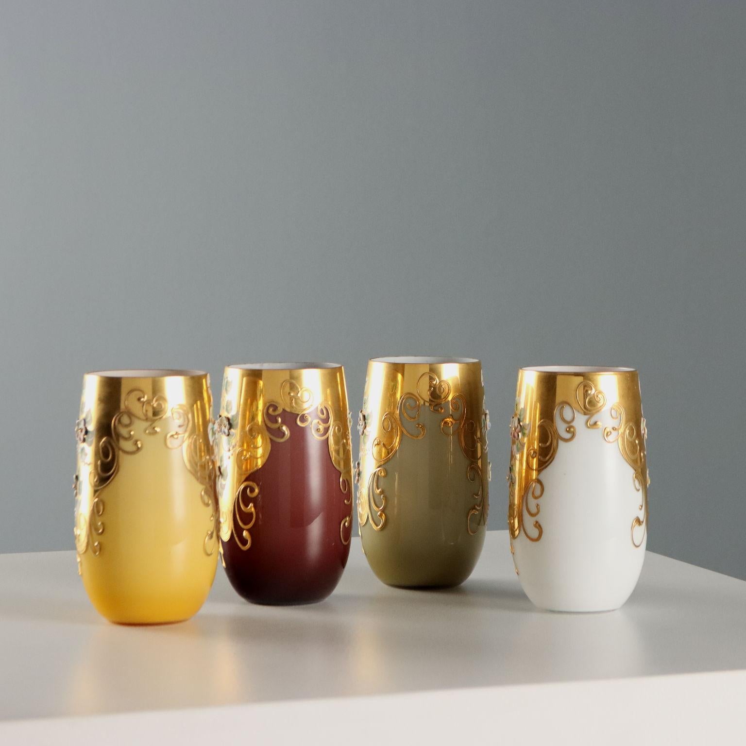 Brocca con Quattro Bicchieri in Vetro Cecoslovacchia Seconda Metà '900 im Angebot 6