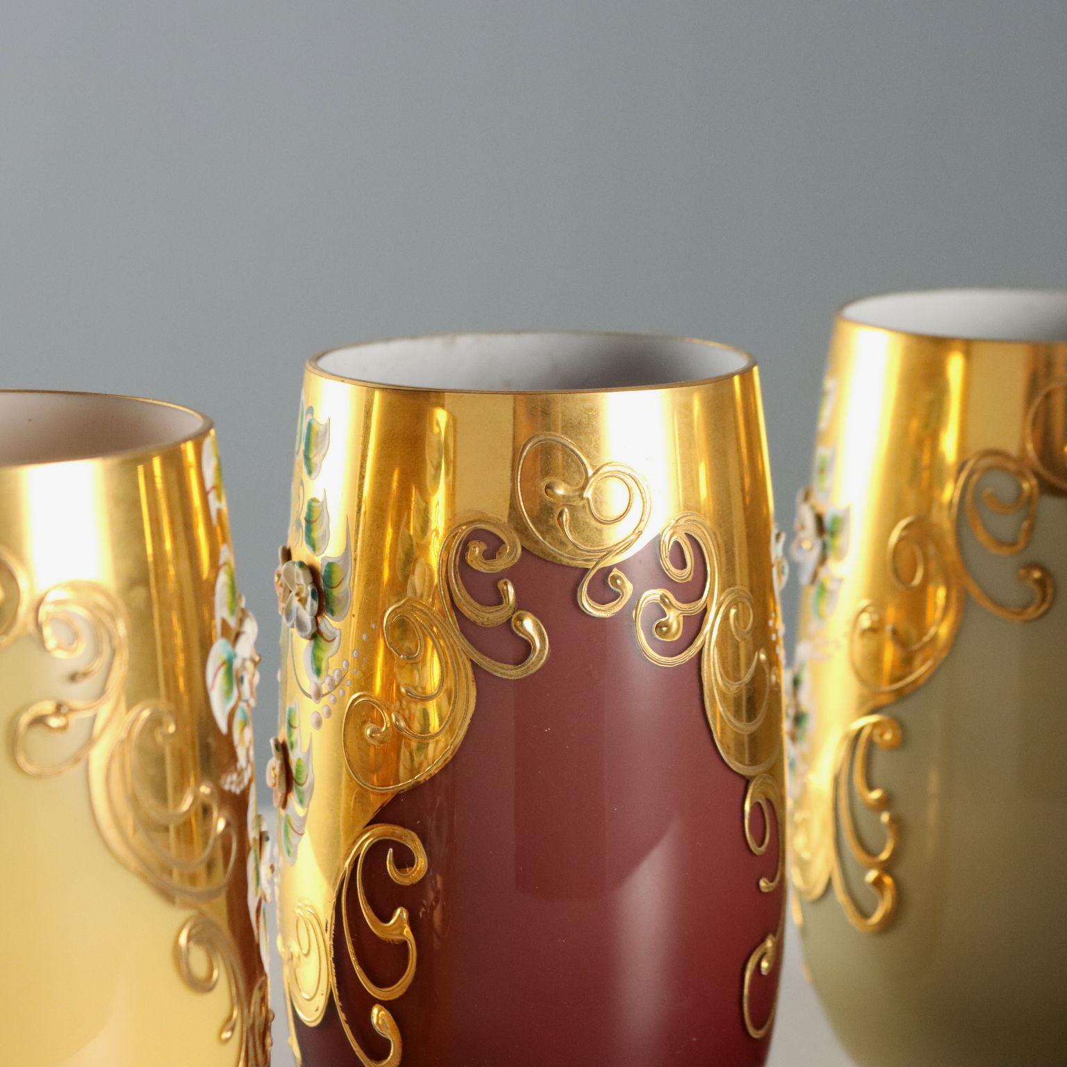 Brocca con Quattro Bicchieri in Vetro Cecoslovacchia Seconda Metà '900 im Angebot 7