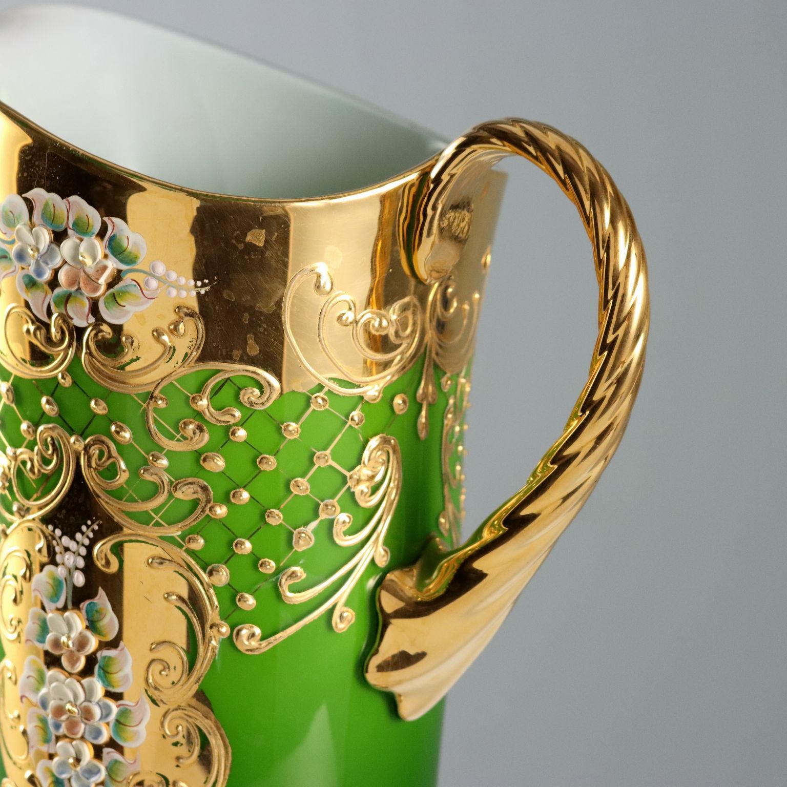 Brocca con Quattro Bicchieri in Vetro Cecoslovacchia Seconda Metà '900 im Zustand „Gut“ im Angebot in Milano, IT