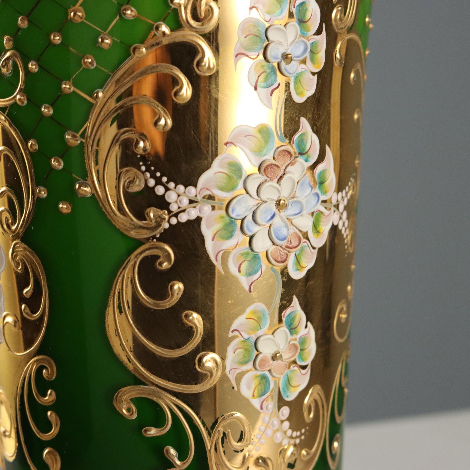 Brocca con Quattro Bicchieri in Vetro Cecoslovacchia Seconda Metà '900 (Ende des 20. Jahrhunderts) im Angebot